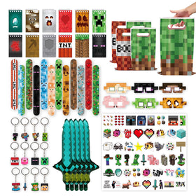 Youkali Pixel Theme party favors packaged for quick, colorful party setup.