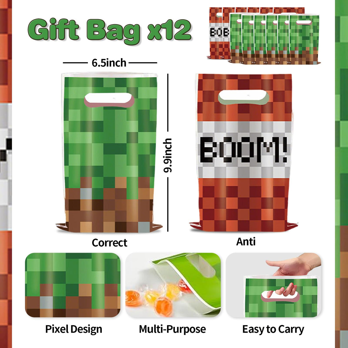 Youkali Pixel Theme gift bags ready for quick gift presentation.