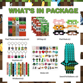 Youkali Pixel Theme stickers provide playful decoration for favor bags.
