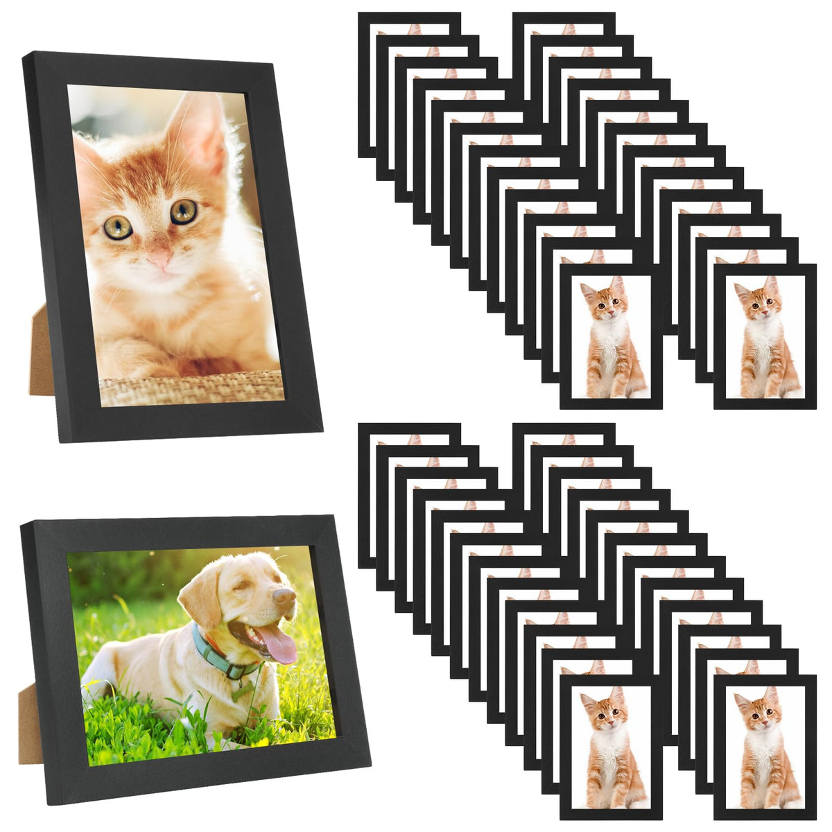 YOUKE OLA 50-pack black 4x6 frames for wall or desk display.