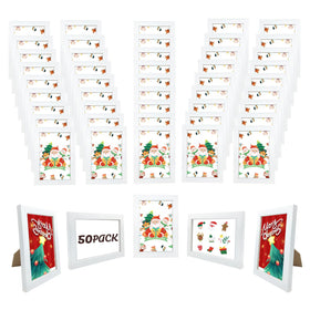 YOUKE OLA bulk 50 white 4x6 frames for easy photo display.