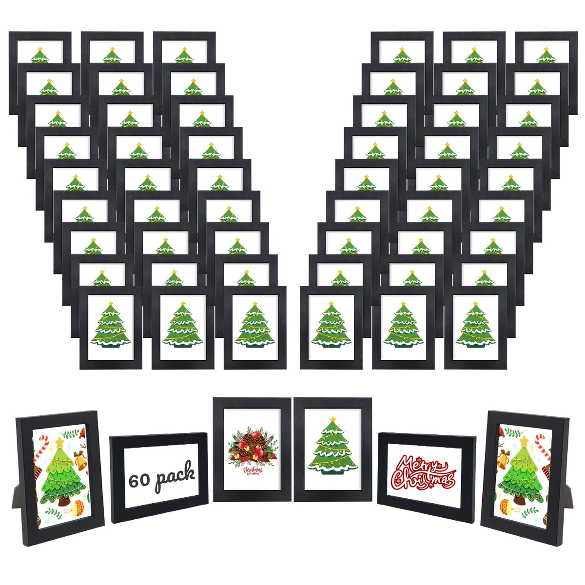 YOUKE OLA 60-piece black 4x6 frame set for wall or tabletop display