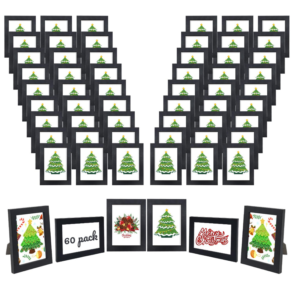 YOUKE OLA 60-piece black 4x6 frame set for wall or tabletop display