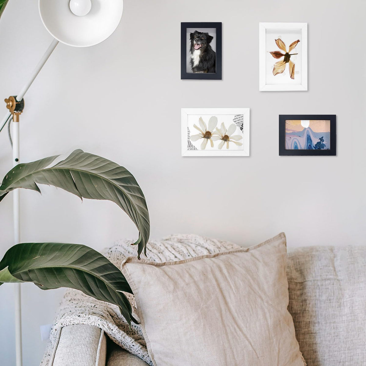 YOUKE OLA wall gallery layout idea using 5x7 frames.