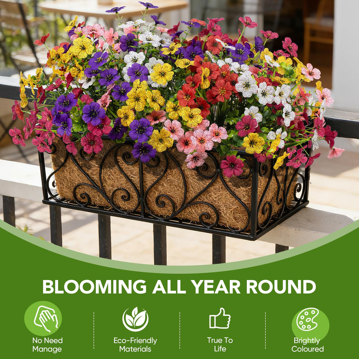 youlifafa no maintenance faux flowers resist wilting for easy year-round decor