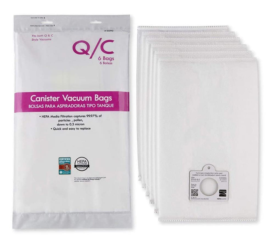 Youmeichuang Kenmore Type Q/C bags 6-pack front view for easy replacement