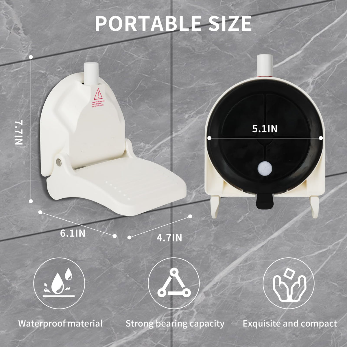 Youmtool foot rest folds away easily for travel storage.