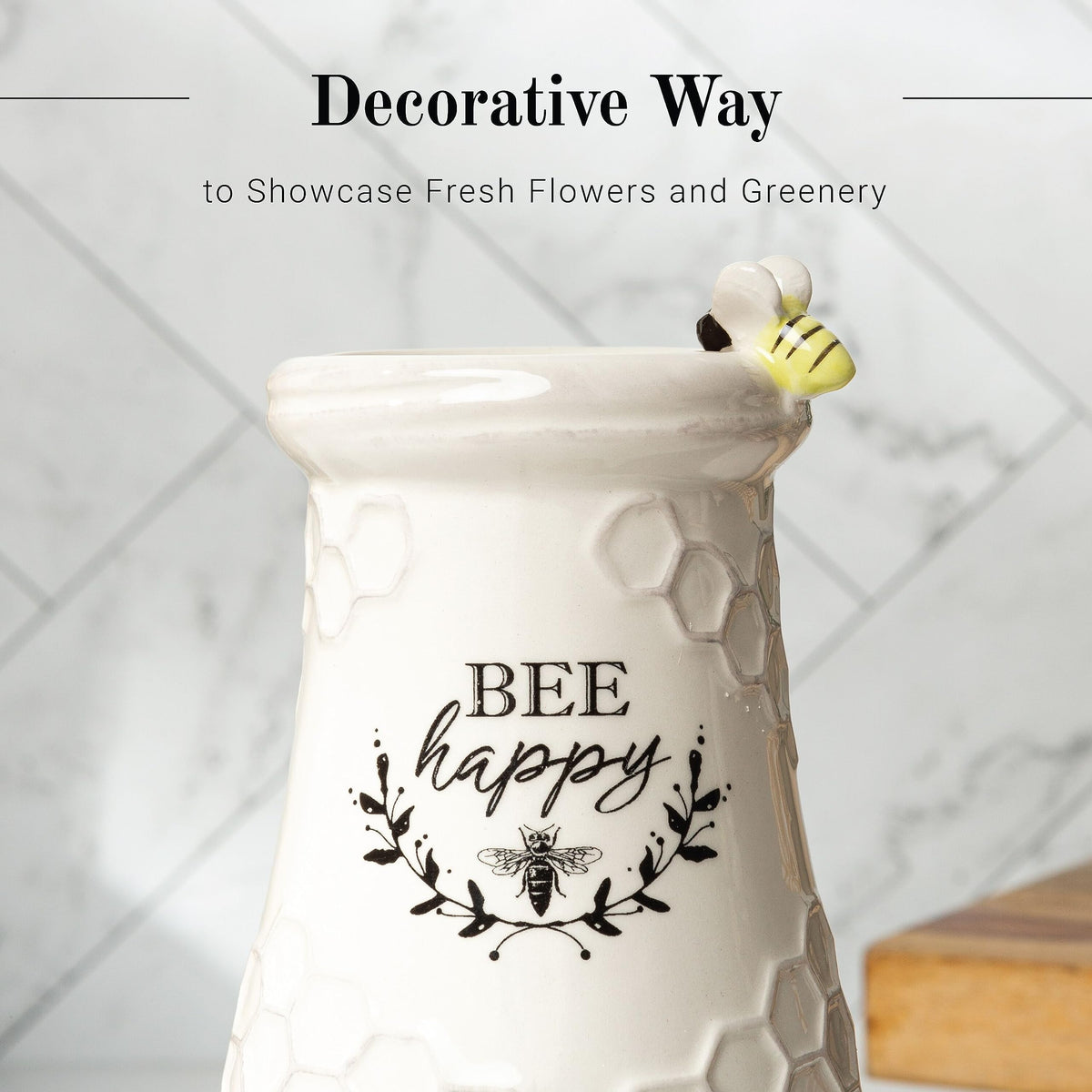 Young's Inc Bee embellishment side view adds a whimsical focal point.