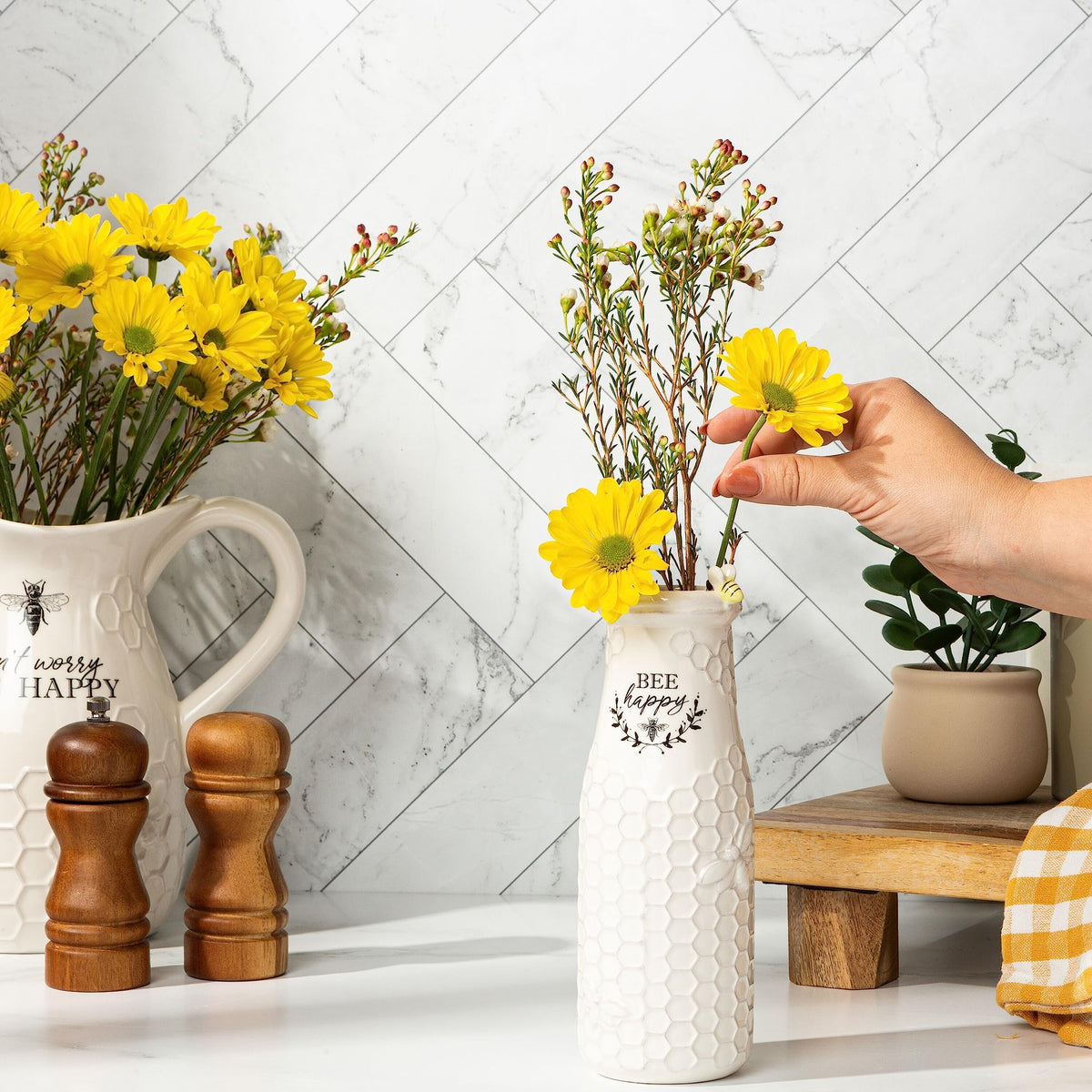 Young's Inc Compact vase in 3x3x8 inches fits small spaces.