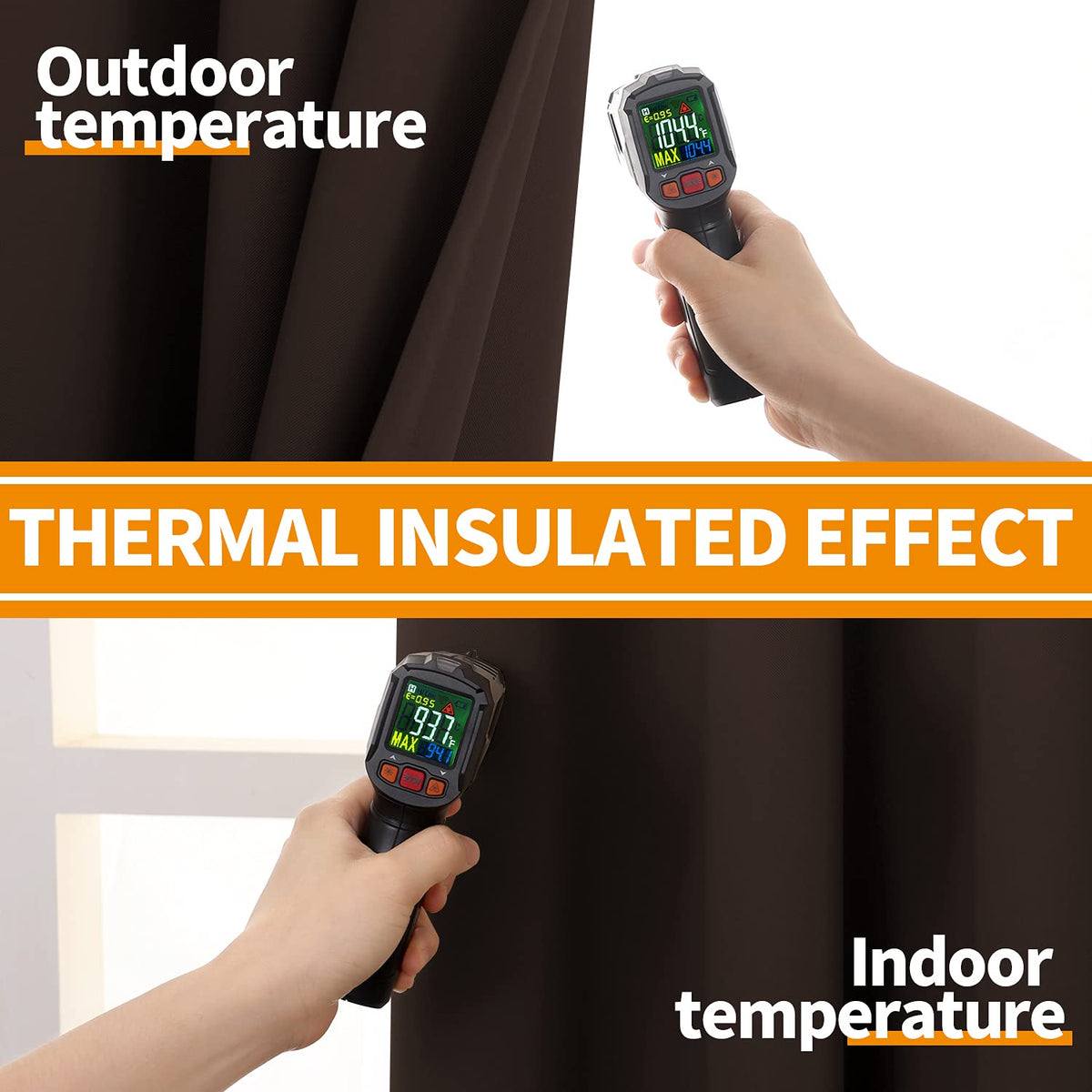 YoungsTex brown blackout curtains with eight grommets ensure smooth operation