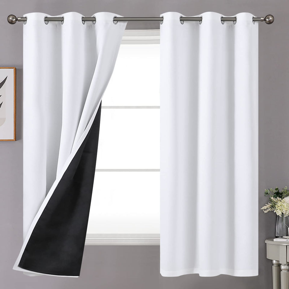 YoungsTex blackout curtains panel 42x63 inches with silver grommets for easy hanging and privacy.