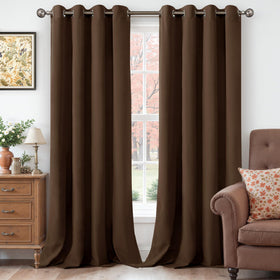 YoungsTex brown velvet curtains show rich texture for a refined living room