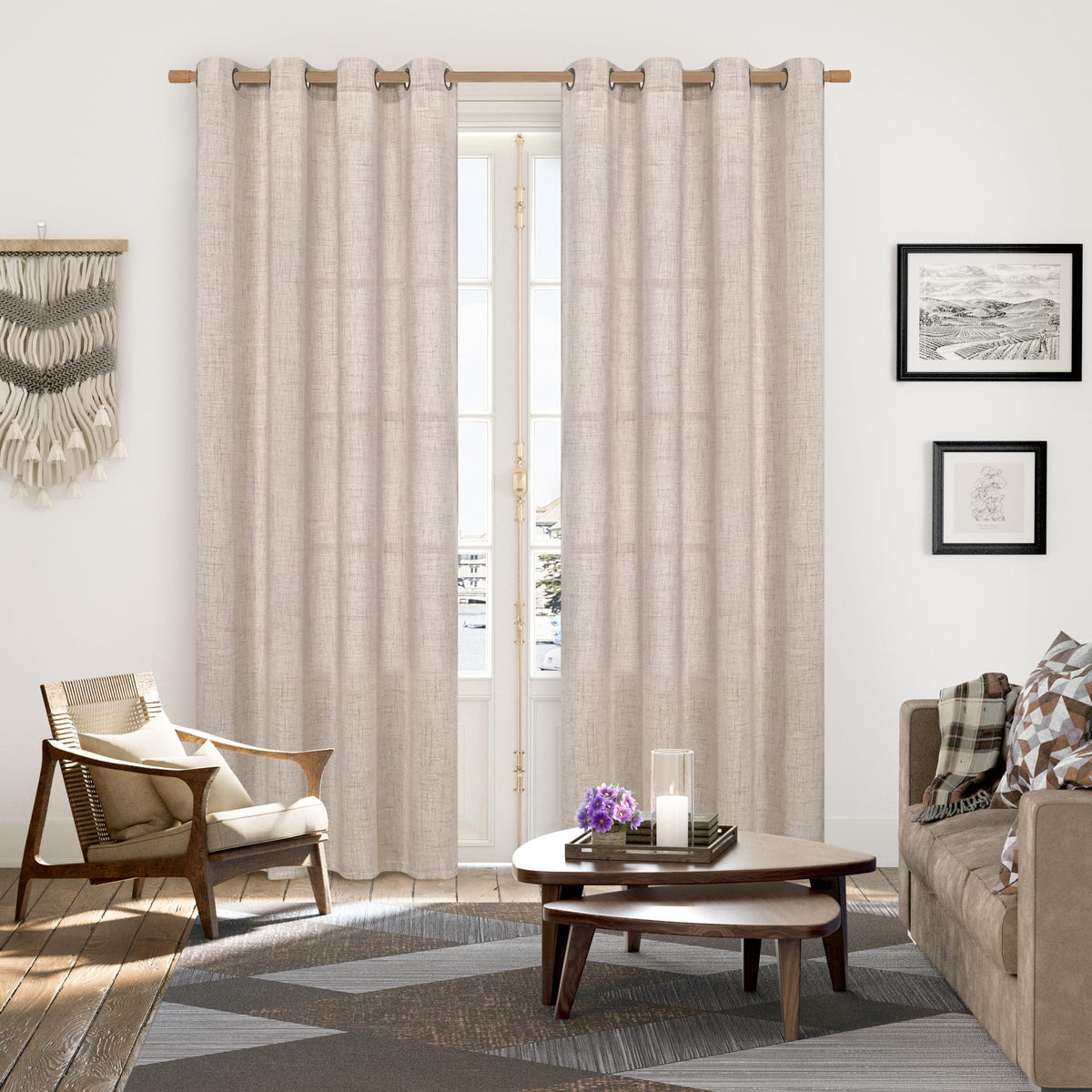 YoungsTex curtains with bronze grommets provide durable hardware and smooth operation.