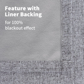 YoungsTex grey linen drapes help balance drafts in winter.