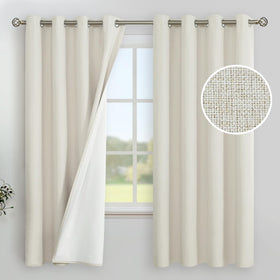 YoungsTex linen blackout curtains fabric texture close-up showing premium weave for a calm bedroom