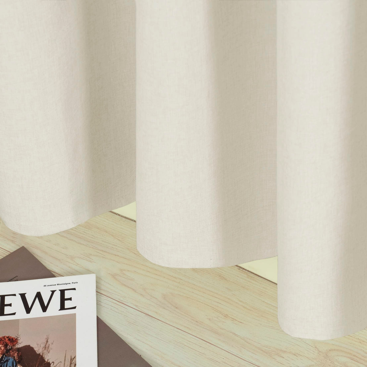 YoungsTex linen blackout curtains suitable for living room and dining spaces with elegant texture