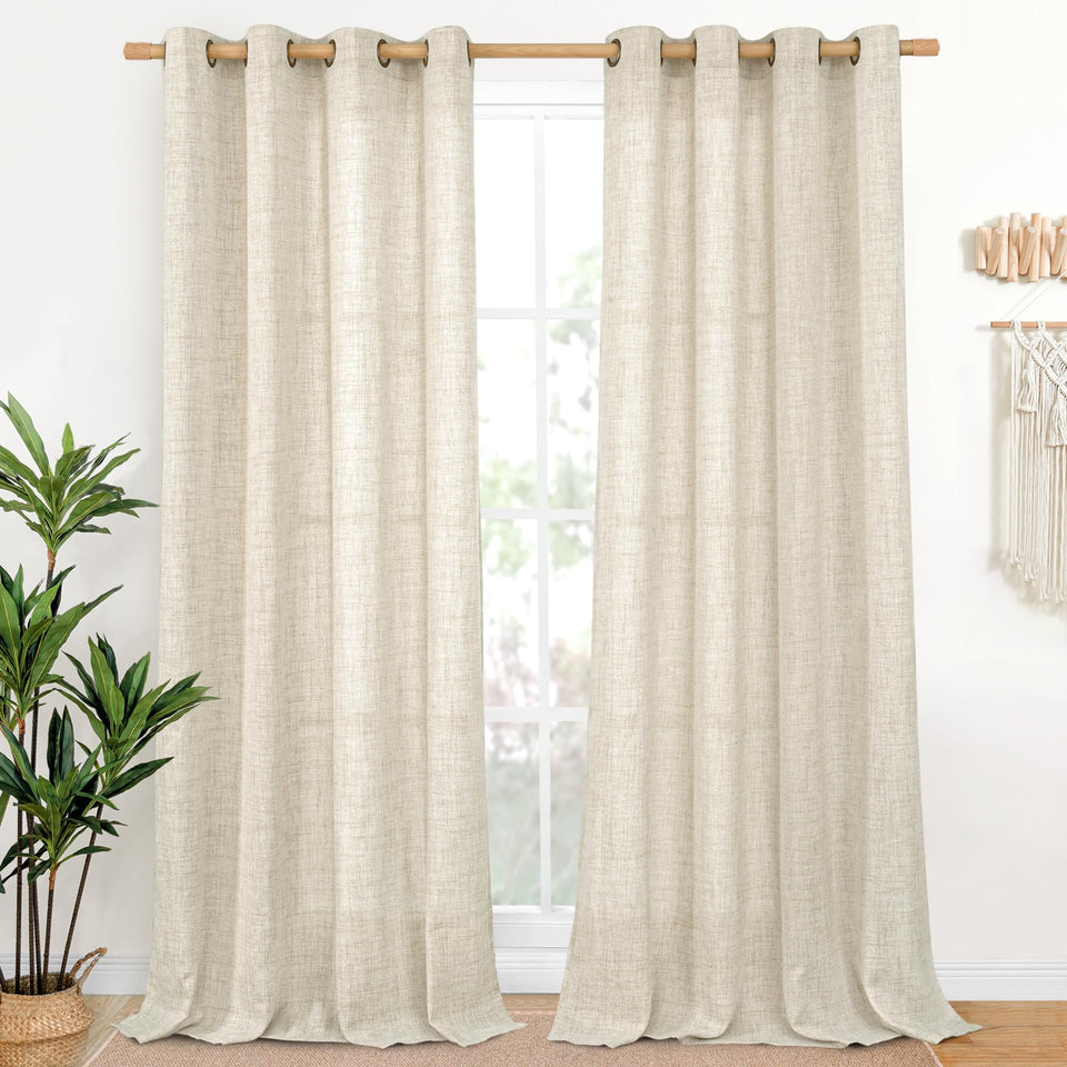 YoungsTex linen curtains 52x84 two-panel set for versatile window coverage.