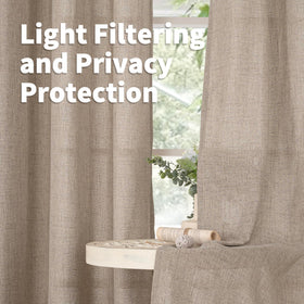 YoungsTex Oatmeal Linen fabric texture for a warm, wrinkle-free look.