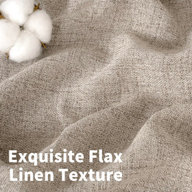 YoungsTex Oatmeal Linen curtain diffused light creates soft ambience.