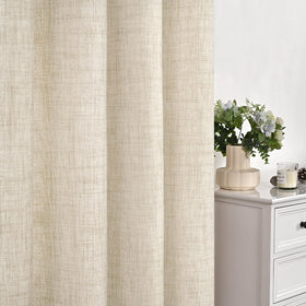 Thicker weave provides private, cozy evenings with YoungsTex linen curtains.