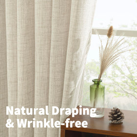 Textured linen-look fabric from YoungsTex adds warmth and depth.