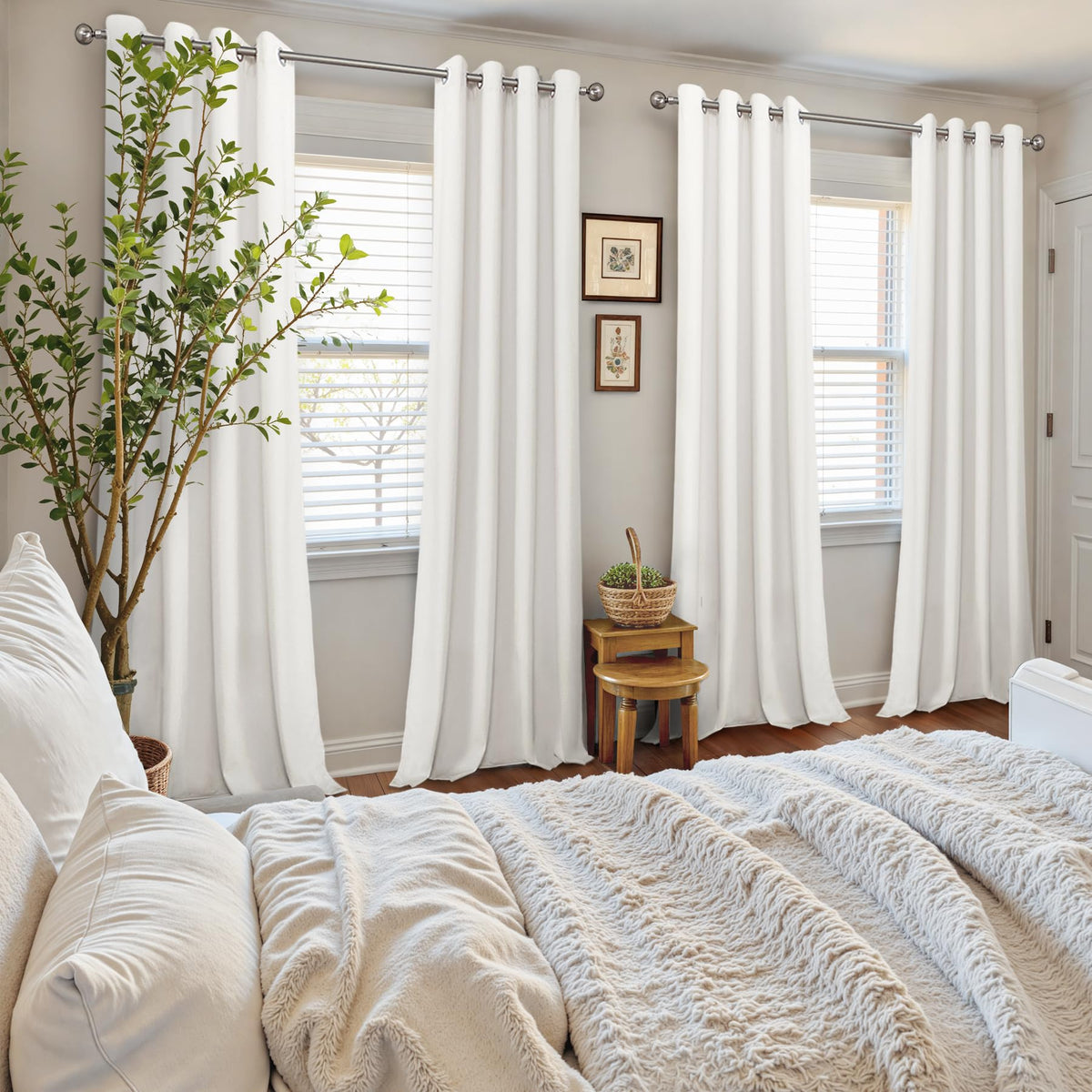 YoungsTex curtains close-up shows silver grommets for smooth sliding.