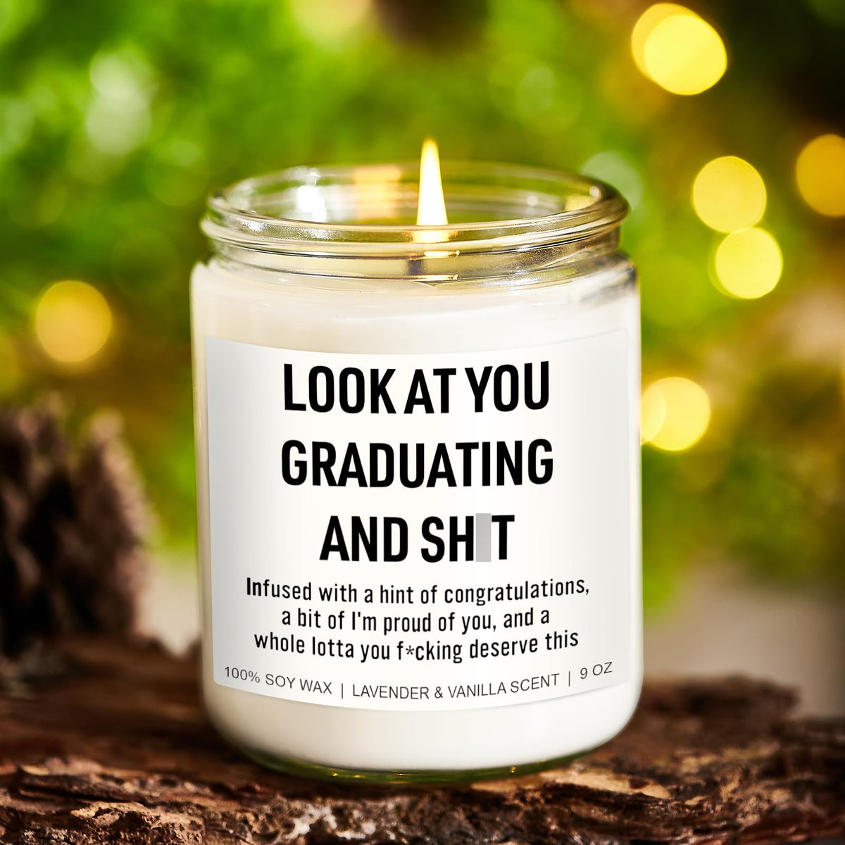 Younift Funny Grad Candle burn time up to 50 hours for lasting ambiance