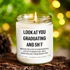 Younift Funny Grad Candle burn time up to 50 hours for lasting ambiance