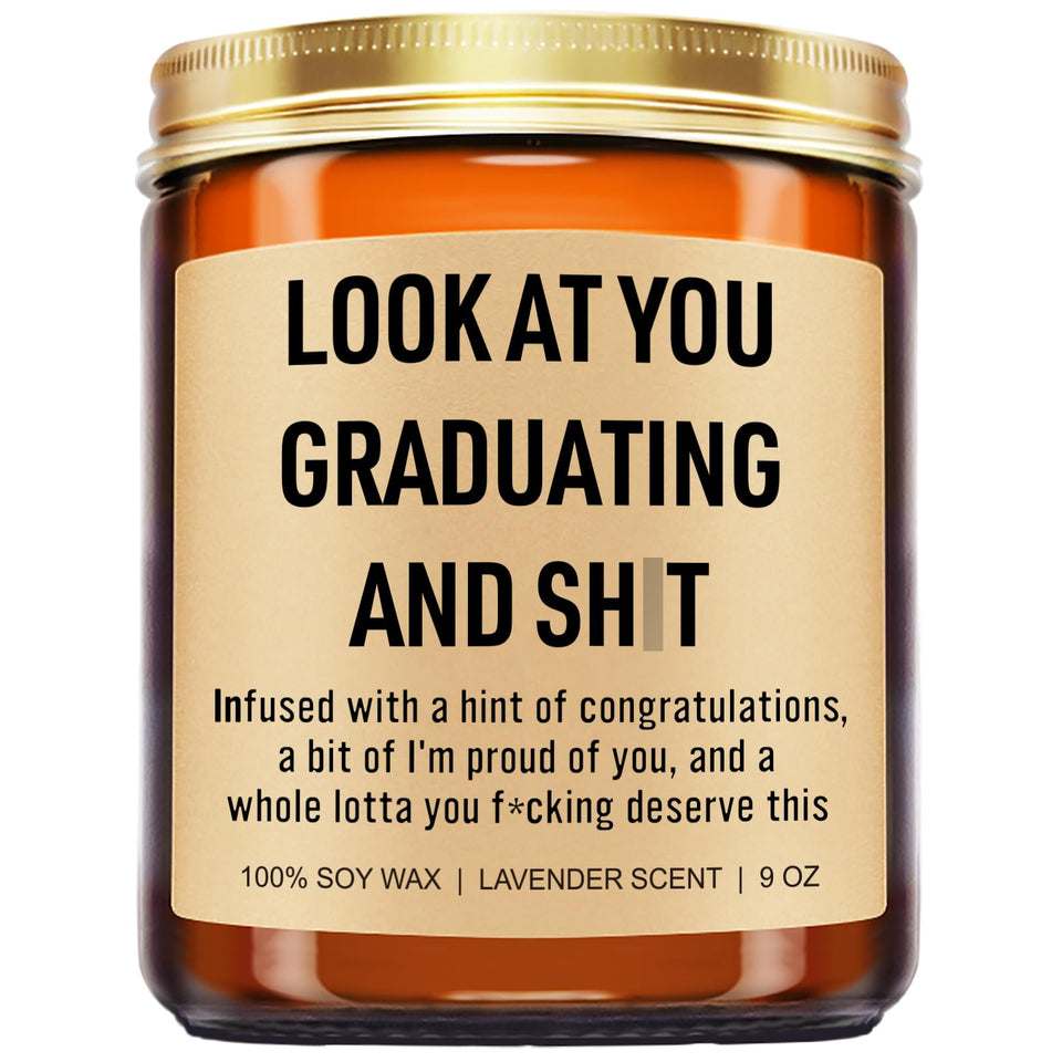 Younift Funny Grad Candle gift box display for milestone celebration.