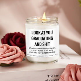 Younift Funny Grad Candle lavender vanilla scent blends calming notes for relaxation