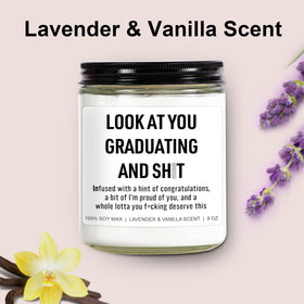 Younift Funny Grad Candle features a lead-free cotton wick for a clean, even burn