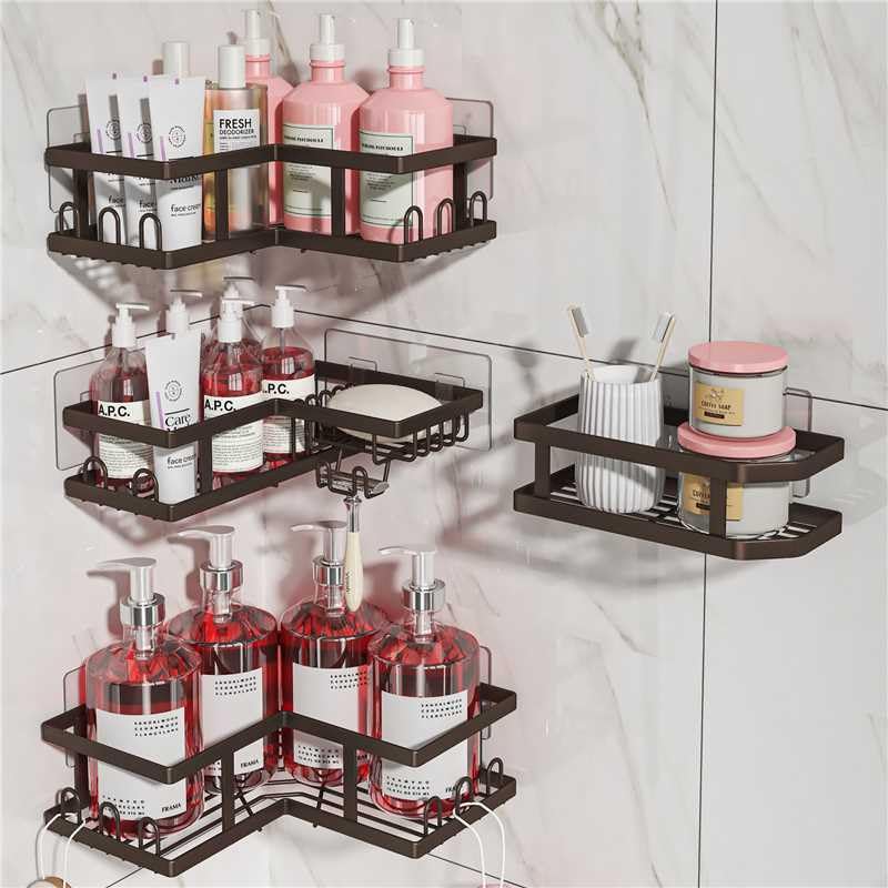 Youvip Corner Shower Caddy rust-proof design stores shampoos and soaps neatly.