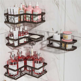 Youvip Corner Shower Caddy rust-proof design stores shampoos and soaps neatly.