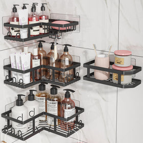 Youvip shower caddy corner adhesive install in a dorm bathroom.