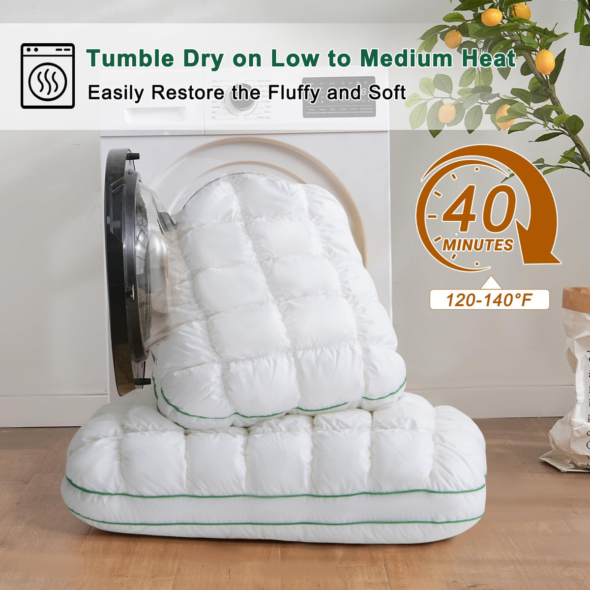 YOUR MOON pillow resting on a cozy bed setup in a bedroom