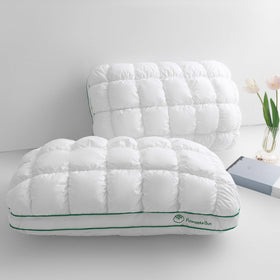 Your Moon fluffy support pillow with waffle-cover for breathable comfort on queen beds.