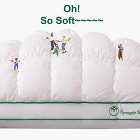 YOUR MOON fluffy-support pillow side view showing compact profile