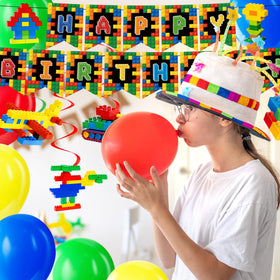 YOURUIYF building block party balloons bring color and festivity to the party setup.