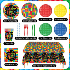 YOURUIYF building block party cups highlight vivid patterns to simplify serving beverages.