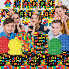 YOURUIYF building block party napkins provide quick clean-up after cake-cutting moments.