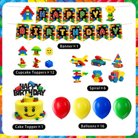 YOURUIYF building block party plates 7-inch add convenience for kids' snacks and desserts.