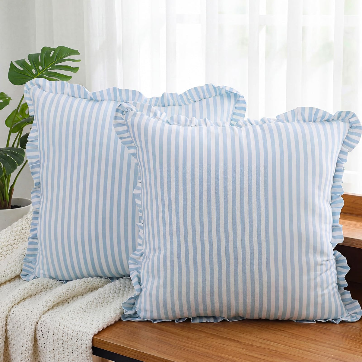 Yousoontic versatile coastal pillow cover for couch, bed, or patio.