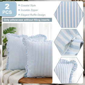 Yousoontic invisible zipper design keeps stripe pillow cover sleek.