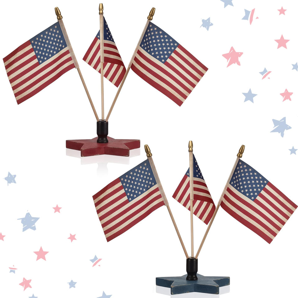 Yousoontic vintage 4th of July decor with flag bracket for mantel display