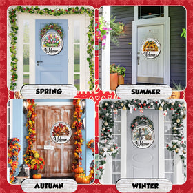 Yousoontic welcome sign winter theme evokes cozy doorstep warmth