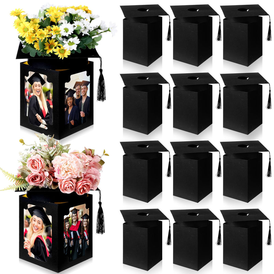 Youyole graduation cap centerpiece shows mortarboard silhouette for elegant table decor.