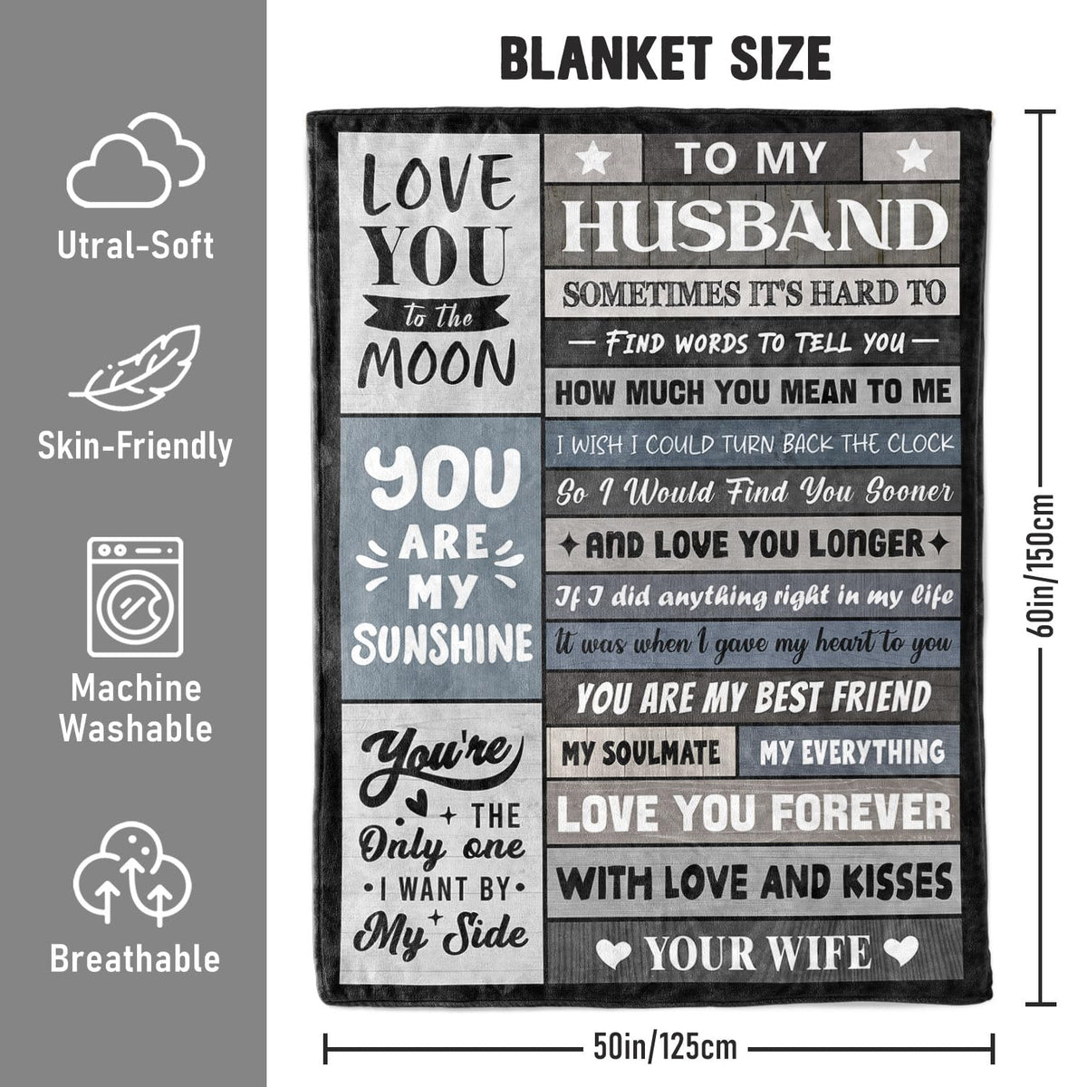 YPURTSD Anniversary gift blanket, easy care and fade-resistant for long-lasting use.