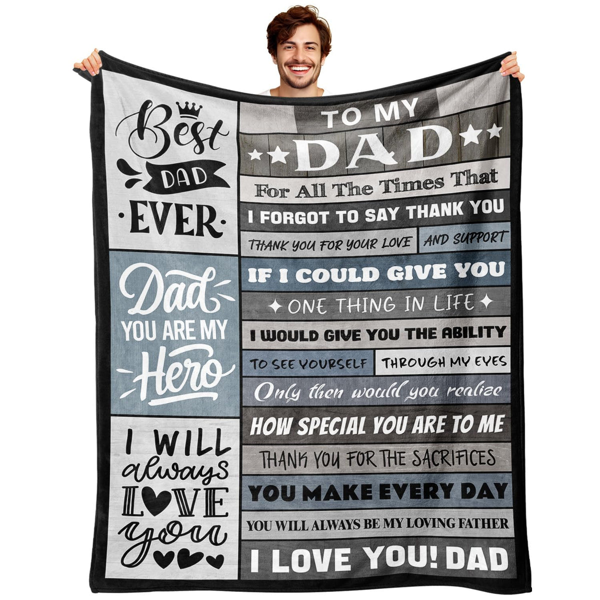 YPURTSD best-dad-ever blanket 50x60 ultra-soft warmth for cozy nights.