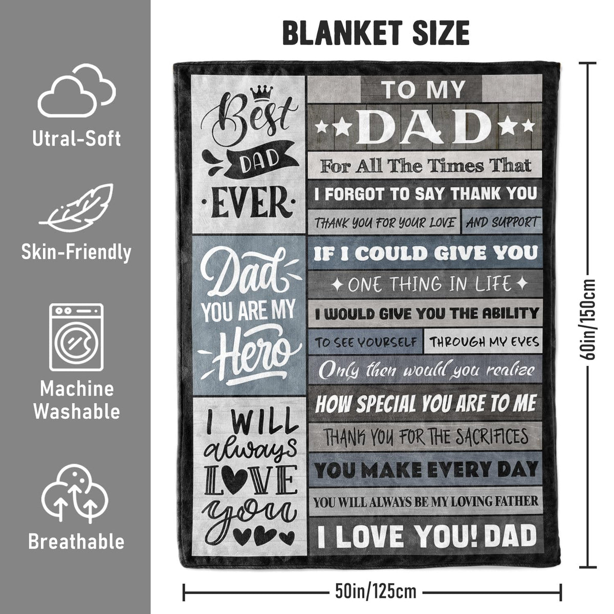 YPURTSD dad relax-at-home blanket ideal for downtime and relaxation.