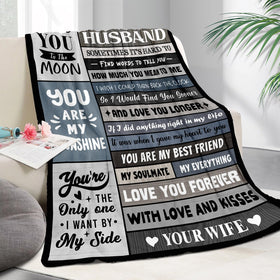YPURTSD To My Man blanket used for picnics or road trips, lightweight and cozy.